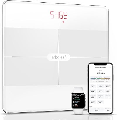arboleaf Weighing Scale with Bluetooth 396lb 180kg 13 Metrics