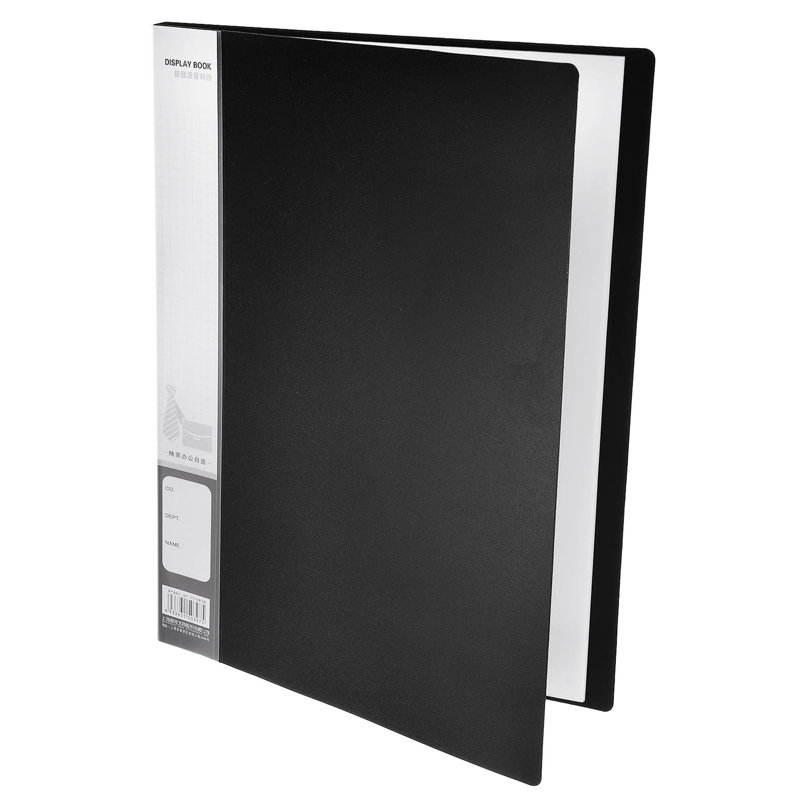 M&G 30-Pocket Binder with PP Plastic Sleeves A4(Black), Art Portfolio Folder with Clear Sheet Protectors, Display 60 Pages for Organizing Documents, 310x235x19mm