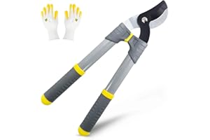 Colwelt Small Bypass Loppers 17-Inch, Light Duty Bypass Tree Trimmer, Lopping Shears with Sharp Carbon Steel Blades, Chops Branches with Ease, Branch Cutter with 1.25 Inch Clean Cut Capacity