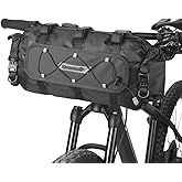 Rhinowalk Waterproof Handlebar Bag 12L, Roll-Top Bikepacking Dry Bag with Front Panel & Removable Harness, Shoulder Strap Included (Type 9300)
