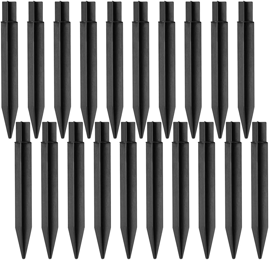 DZEER 20 PCS Plastic Ground Spikes, ABS Plastic Ground Spikes Stake Solar Pathway Lights Torch Lights Garden Lights Replacement for Christmas Garden Lights (8.26 Inch)
