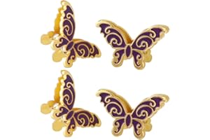 WAYUTO 4Pcs Butterfly Metal Binder Clips Paper Binder Clip Notebook Binder Clip Document Binder Clip Bill Binder Clip Decorative Binder Clips for Home Office School Decor Accessories Letter Purple