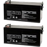 Exell Battery (2-PACK) 12V 250Ah 8D AGM Battery for Watercrafts Solar Power Storage Medical Mobility Snowmobiles Access Control Devices Security UPS Systems Mobility Products Wheelchairs &amp; Scooters
