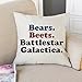 Foozoup Throw Pillow Case The Office Dwight, You Ignorant S. Decorative Farmhouse Style Cotton Linen Cushion Cover with Bears, Beets, Battlestar Galactica Words for Sofa Couch 18 x 18 Inch