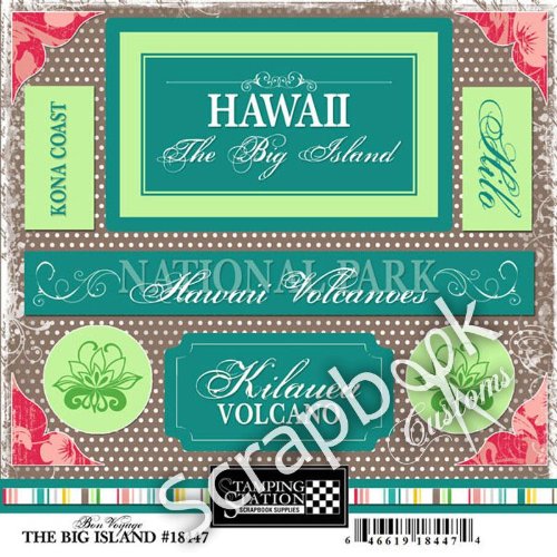 Scrapbook Customs - United States Collection - Hawaii - Cardstock Stickers - Big Island - Bon Voyage