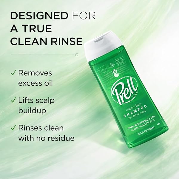 PRELL ORIGINAL GREEN SHAMPOO – CLASSIC CLEAN DEEP CLEANSING SHAMPOO FOR MEN & WOMEN | 13.5 OZ | 3 PACK