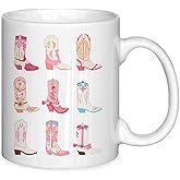 ignytiger Cowgirl Western Boot Mugs for Women Men, Cute Coffee Mugs,Cowgirl Accessories for Women,Western Gift Coffee Mug Tea Cups Ceramic 11oz
