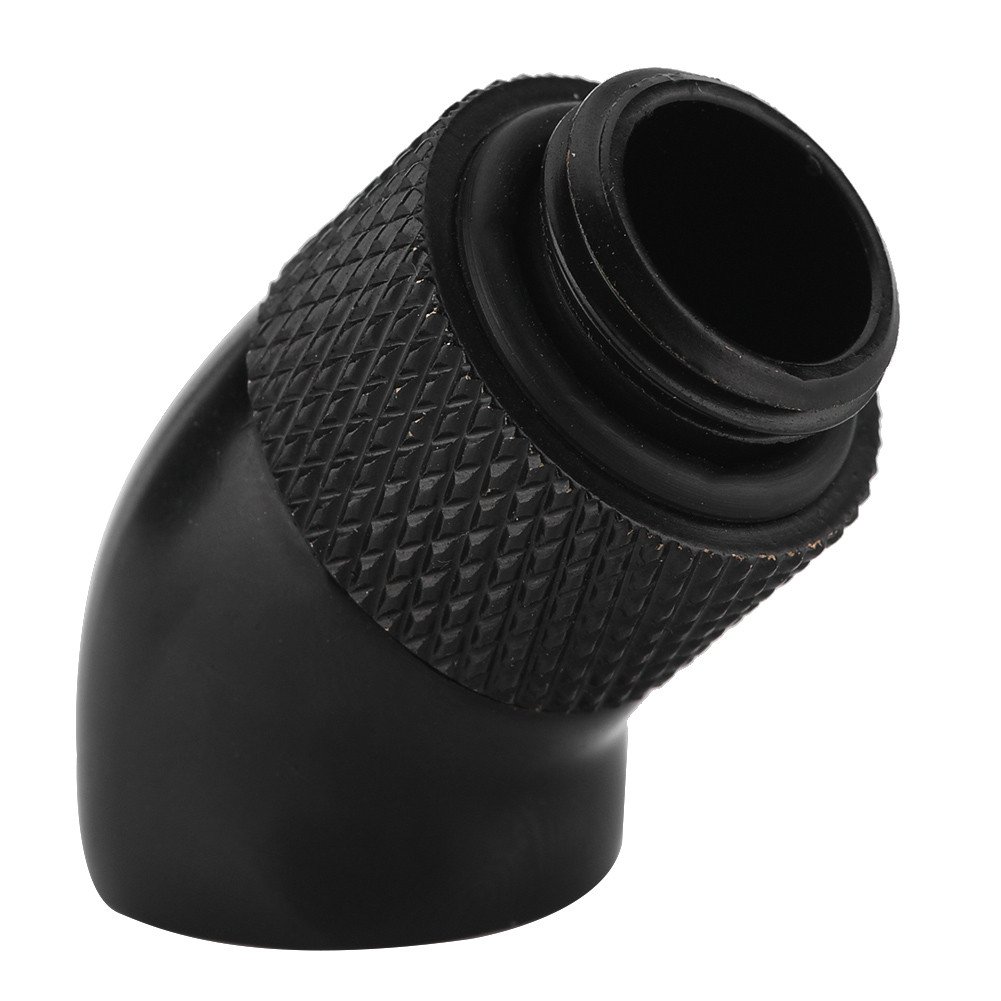 Richer-R Rotary Adapter, Nickel Plated Brass, 360° Rotation, G1/4" Thread, CPU Water Cooling Adapter, Black