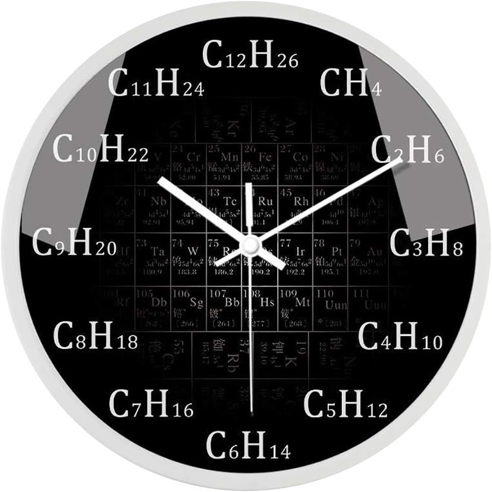 BNSDMM Chemical Wall Clock Alkane Organic Compound Named Straight A
