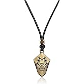 BOPREINA Viking Necklace for Men Viking Wolf Arrowhead Pendant Necklace Talisman Amulet Jewelry Viking Protection Jewelry Men and Women