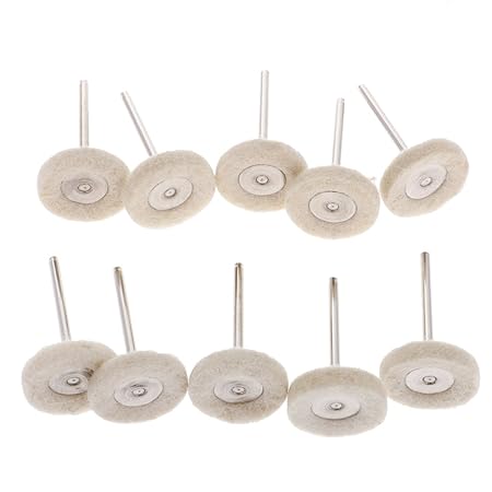 NF&E 10 Pieces Soft Wool Polishing Wheel Buffing Pad Brush Polisher for Rotary Polish Drill Bit 3x25mm