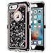Anuck Case for iPhone 6S Plus Case, for iPhone 6 Plus Case (5.5 inch), 3 in 1 Hybrid Heavy Duty Defender Case Sparkly Floating Liquid Glitter Protective Hard Shell Shockproof TPU Cover - Black