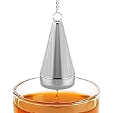 Feelife Cone Tea Infusers for Loose Leaf Tea, 304 Stainless Steel Tea Strainer Fine Mesh, 1.8” x 3” Loose Leaf Tea Steeper with a Drip Tray