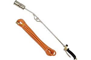 BISupply Propane Torch Weed Burner with 15 Foot Hose - 500,000 BTU with 3000 Degree Max Flame Temp Stainless Steel Flame Wand Heavy Duty Snow Melter for 20 Pound LP Tanks