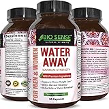 Bio Sense Water Away Supplement for Water Retention Relief - Natural Diuretic Pills for Men and Women Reduce Bloating Swelling for Weight Loss Pure Dandelion Green Tea Leaf 90 Capsules
