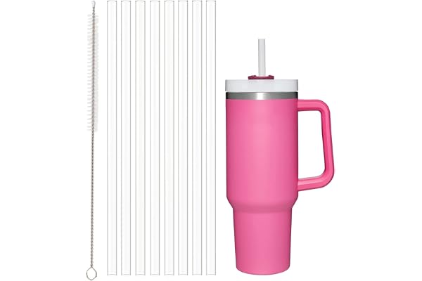 8Pack Replacement Straws for Stanley 40oz 30oz 20oz 14oz Tumbler, Airboat Reusable Clear Straws Compatible with Stanley Adven
