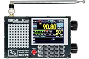 Vernijtrdy DP-666 TEF6686 Radio 5000mAh High Sensitivity Full Band FM AM FM Short Wave Radio Receiver with Antenna Black