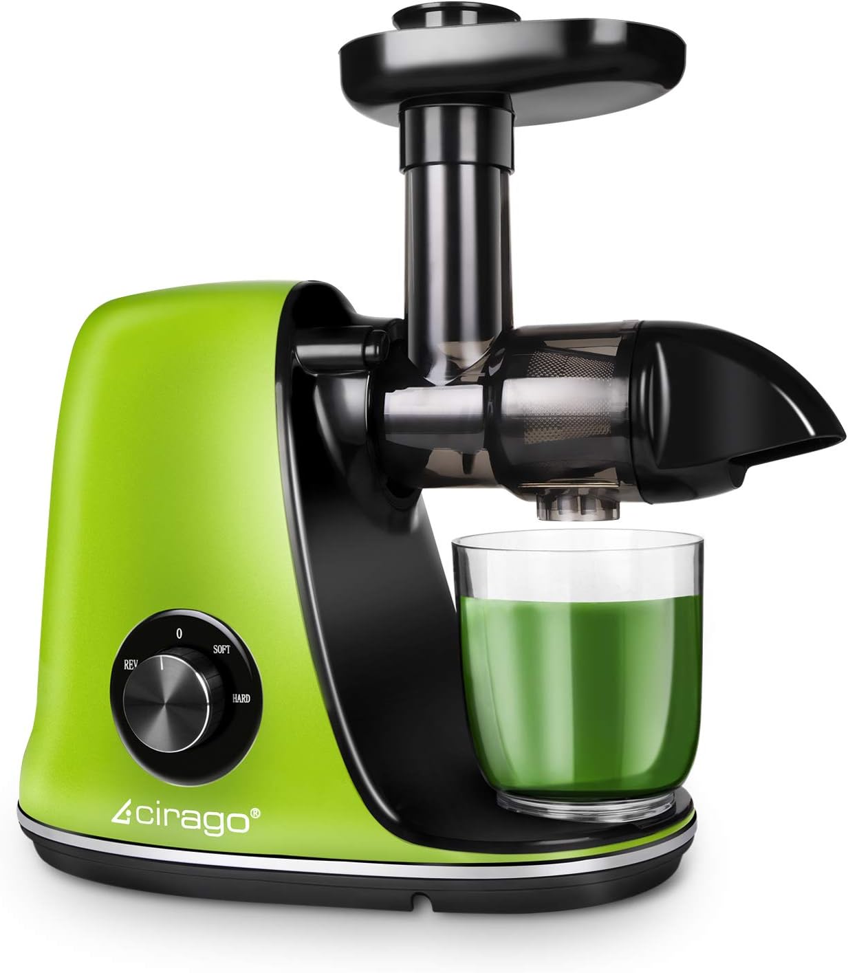 CIRAGO Juicer Machines, Slow Masticating Juicer Extractor Two Speed Adjustment, Easy to Clean, Quiet Motor, Cold Press Juicer for Vegetables and Fruits, BPA-Free