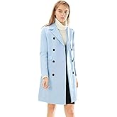 Allegra K Women's Winter Coat Elegant Notched Lapel Double Breasted Trench Coat