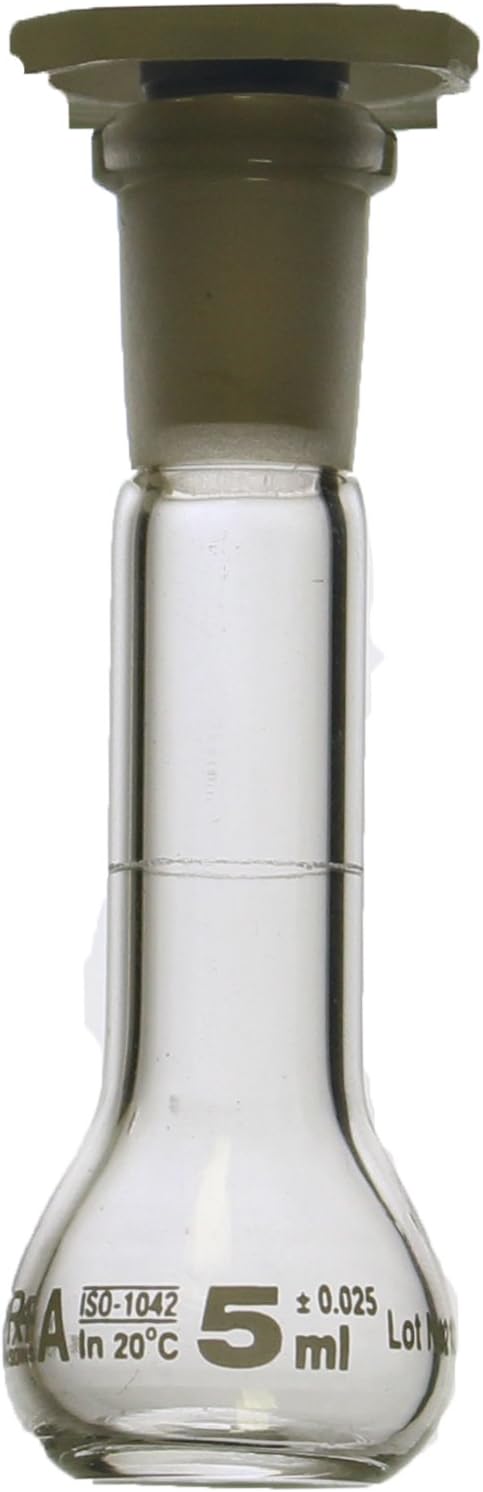 Volumetric Flask, 5 mL, One Mark, Polyethylene Stopper, Class A, Lot Certified