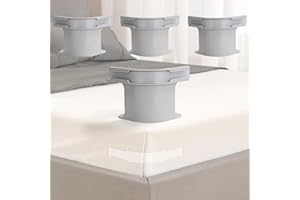 BOOMY LINS Lock Sheet Holders Keep Sheets Tight Heavy Duty Bed Sheet ，Heavy Duty Bedsheet Corner Tightener Clips, Easy Installation Bed Sheet Grippers Fixed for Mattress Protectors, Bedding（4 pack） (grey)