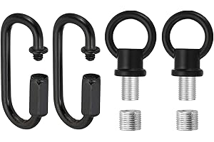 PATIKIL M10 Fine Thread Lamp Female Loop Holder with M12 Adapter Chain Quick Link, Lifting Eye Nut Hook Ring Structural Suppo