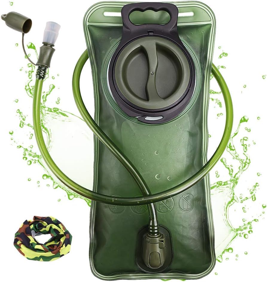 Photo 1 of Hydration Bladder, 2.5L Water Bladder for Hiking Backpack Leak Proof Water Reservoir Storage, 2.5 Liter BPA-Free Water Pouch Hydration Pack Replacement for Biking Climbing Cycling Running, Green