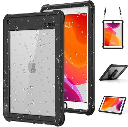 Amazon Ipad 17 18 ケース 防水 カバー Ipad 9 7 ケース アイパッド第6 5世代 タブレット Pc ケース Ip68防水級 完全密封 防水 防雪 防塵 耐衝撃 衝撃吸収 全面保護 指紋認識 充電可能 傷防止 全面保護 クリア 薄型軽量 スタンド機能 ストラップ付き 手触り水場 お風呂
