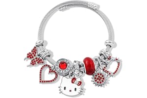 COIOR Kawaii Bracelet Gift for Girls, Adjustable Stainless Steel Bracelet, Fashion Anime Cartoon Accessories for Ladies Women Girls Sisters Kids Bff Friendship Wife Birthday Gift