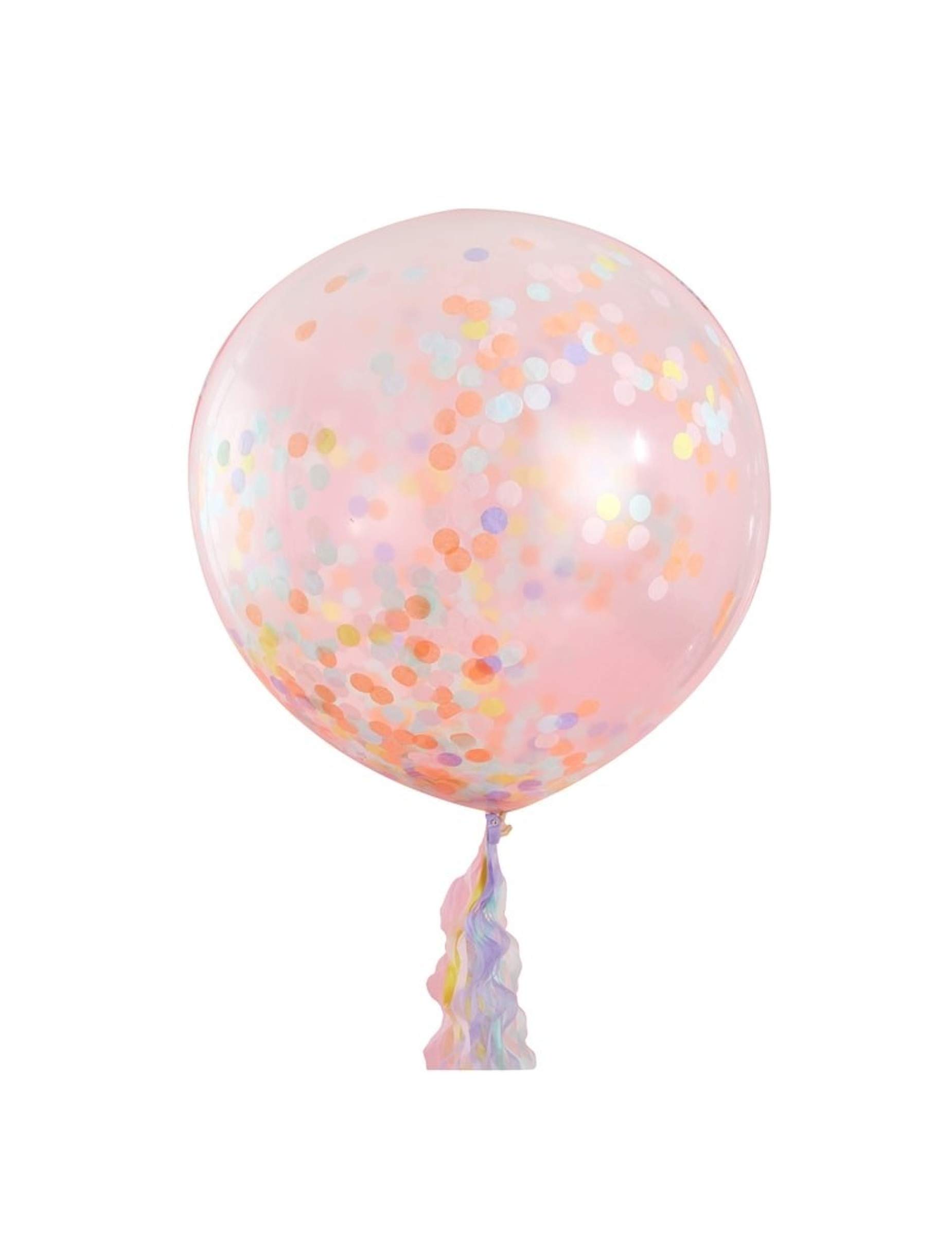 Ginger Ray Clear 36 Inch Giant Pastel Confetti Party Balloon x 3 Pack - Pastel Party