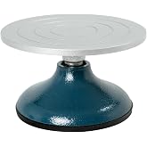 DUPDMKIN Banding Wheel for Pottery, 7 inch All-Metal Clay Turntable | cast iron turntable, ball bearing smooth rotation, non-slip rubber base, 40 lb load capacity, concentric circle guide