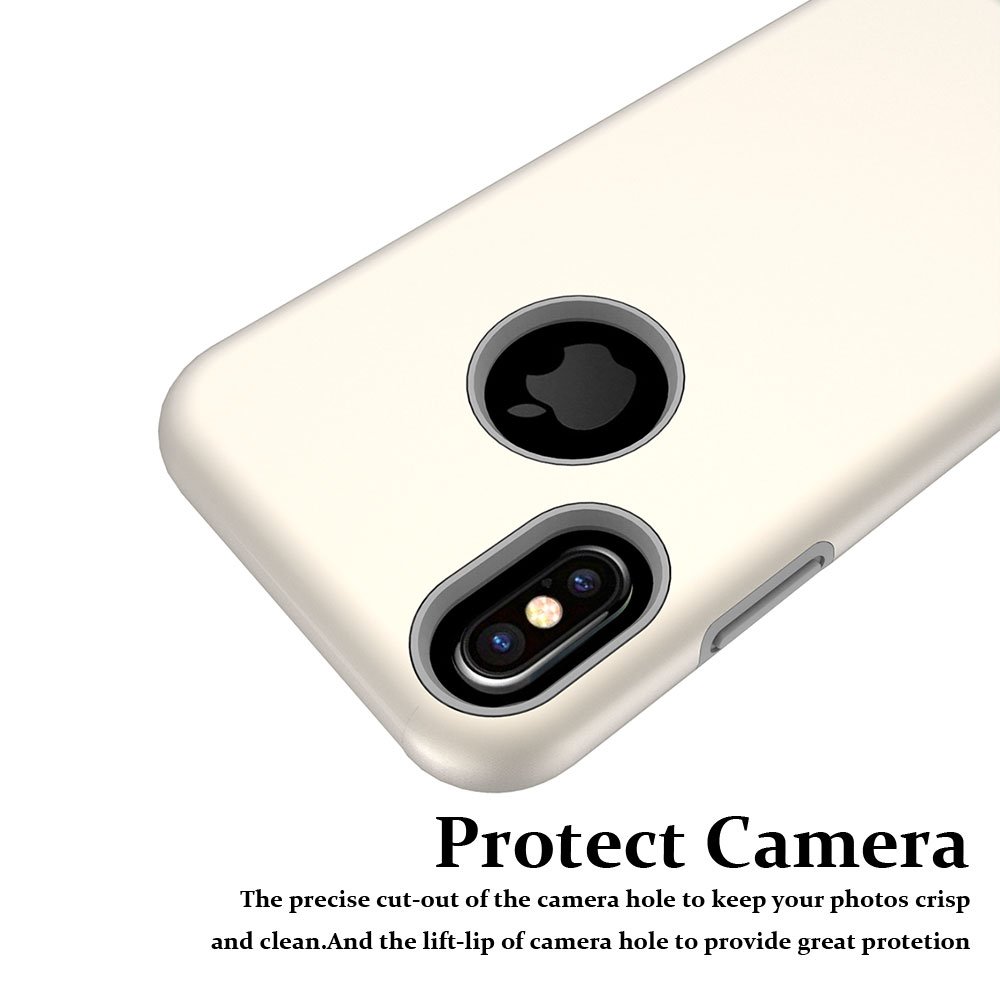 iPhone X Case, MagicSky Slim Corner Protection Shock Absorption Hybrid Dual Layer Armor Defender Protective Case Cover for Apple iPhoneX - Gold