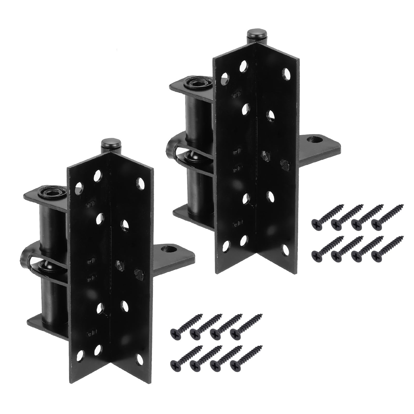PATIKIL 3.94 Inch x 2.4 Inch Self-Closing Door Hinges, 2 Pcs Steel Interior Door Hinge with 16 Screws for Bedroom Bathroom Kitchen Cabinet Hinges, Black
