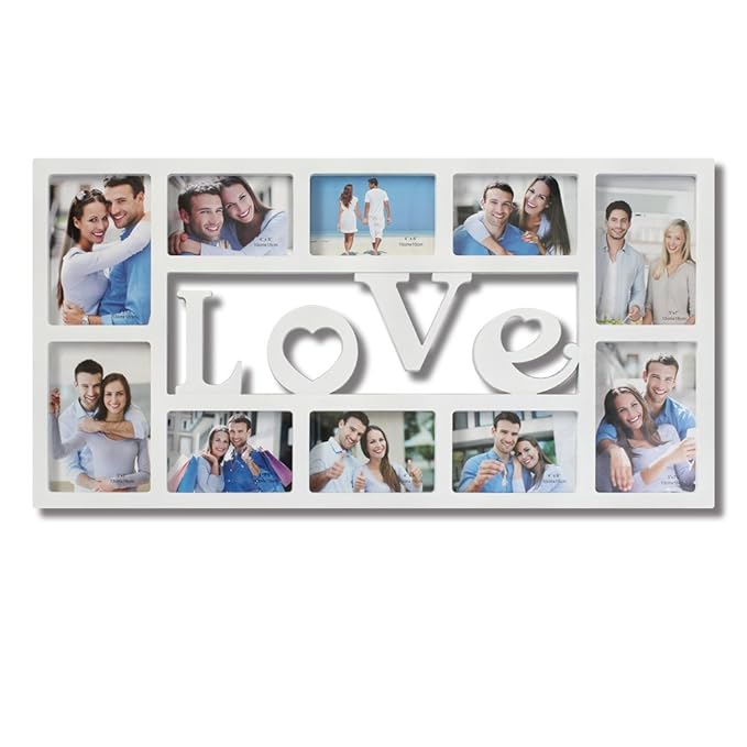 Collage Picture Frames White "LOVE" Decorative Wall