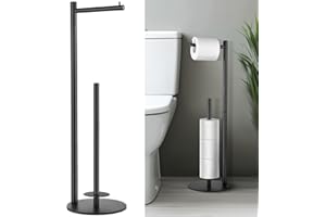 HHAOLUDUO Toilet Paper Holder Stand, Toilet Paper Storage Standing, Standing Toilet Paper Stand, Standing Toilets Paper Holder with Storage, Bathroom ToiletPaper Roll Stand