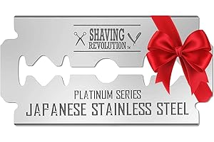 SHAVING REVOLUTION Double Edge Razor Blades - Men's Safety for Shaving Platinum Japanese Stainless Steel a Smooth, Precise and Clean Shave - 50 Count