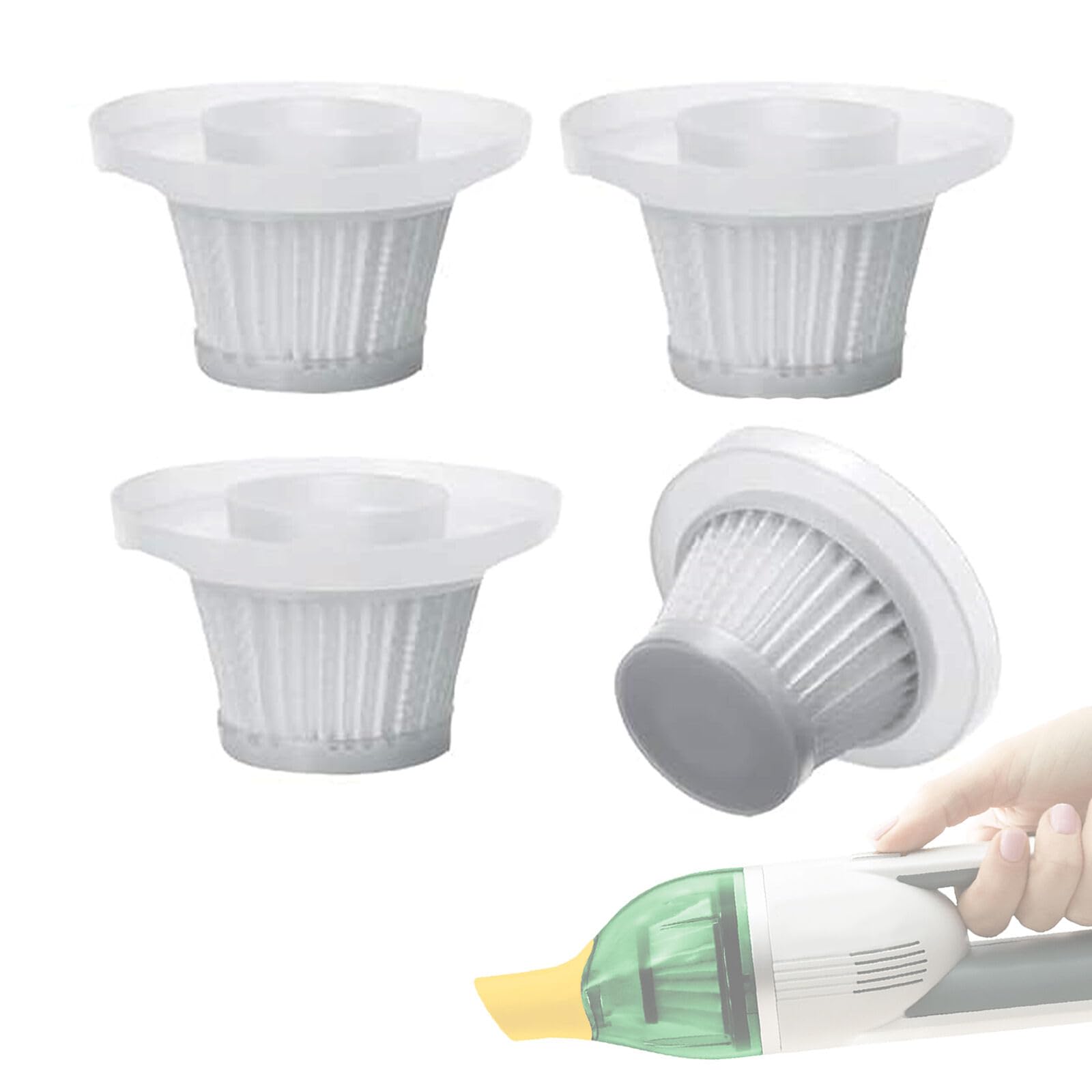 Photo 1 of 4 Pack Replacement Filter Compatible with Horsepower Duck Compact Cordless Vacuum Cleaner AS Seen On TV, Vacuum Cleaner Hepa Filter Replacement Parts