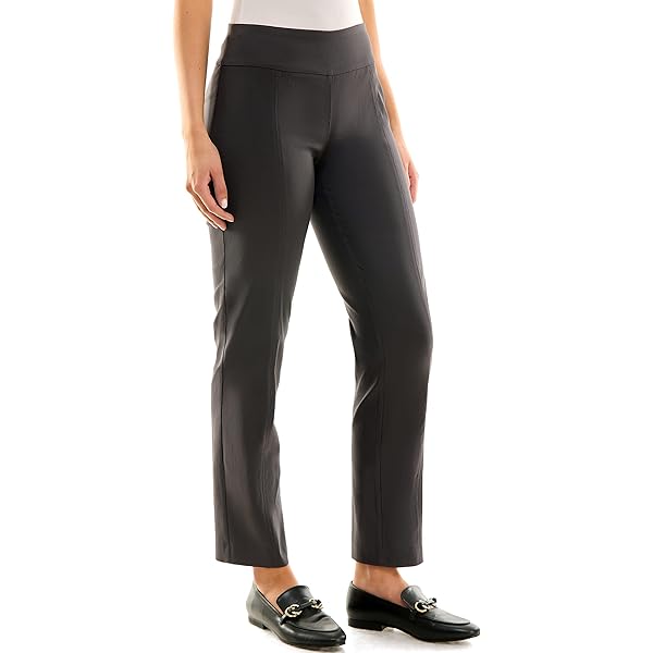 Zac & Rachel Women's Pull On Ankle Pant with Metal Tab, Ansel Gray