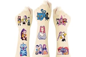 JSYAVG 40pcs Korean Idol Demon Movie Hunters Temporary Tattoos for Kids,Cartoon Temporary Tattoos Gift For Fan Birthday Party Decorations for Girl Boys Home Activity Class Prizes Carnival (Hunters-A)