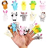 10Pcs Finger Puppets Set - Soft Plush Animals Finger Puppet Toys for Kids, Mini Plush Figures Toy Assortment for Boys &amp; Girls, Party Favors for Shows, Playtime, Schools