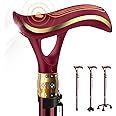 ispuoocti Smart Alarm Walking Cane for Men & Women, Telescopic and Adjustable Walking Sticks for Seniors, USB Direct Charge, with LED Light, One Cane for Three Purposes, Light and Stable