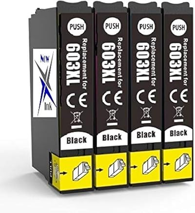 Now Ink 603XL Black Ink Cartridges for Epson WF-2830 WF-2850 XP-3100 XP-4100