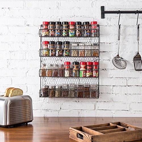 4 Tier Gray Country Rustic Chicken Wire Pantry Cabinet Or Wall