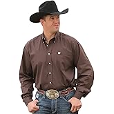Cinch Western Shirt Mens L/S Button Pocket Logo Brown MTW1104236
