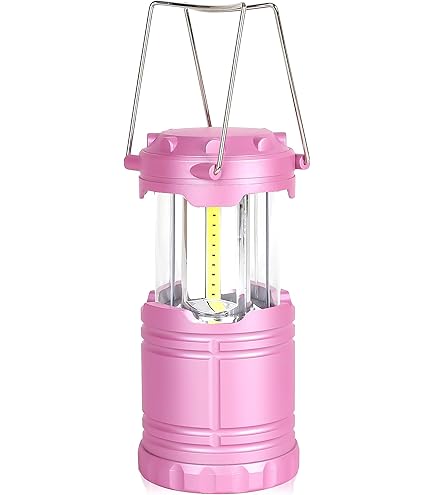 4-Pack LED Camping Lanterns - 2 Pink & 2 Green Collapsible Emergency Lights