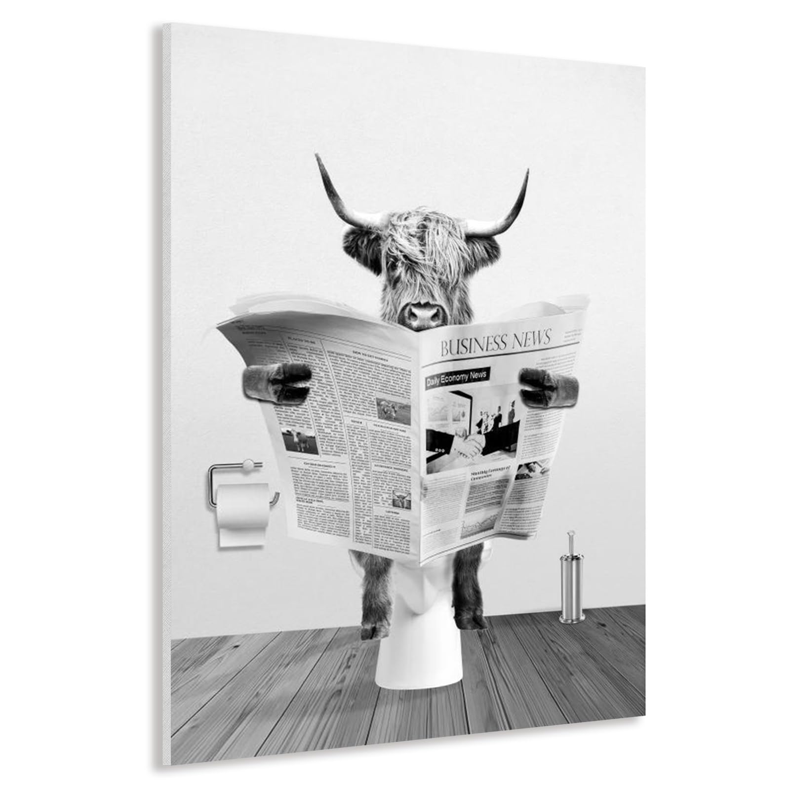 LXTOPN Wall Art Highland Cow Pictures - Black and White Wall Art Prints with Framed Ready Hang for Living Room Kitchen Decor 11.8x15.7inch