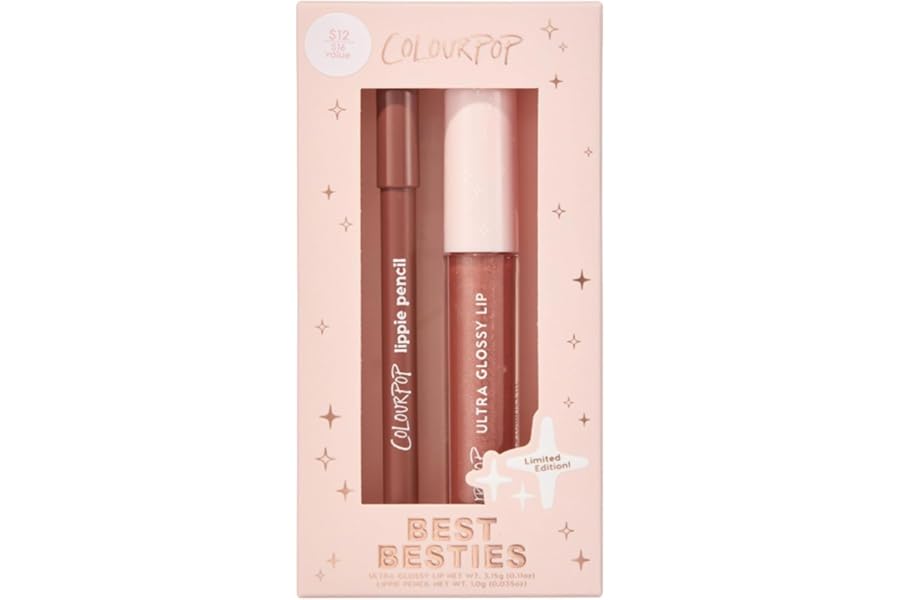 ColourPop Best Besties Lip Pencil & Gloss Duo – Shimmery Nude Lip Combo for Definition & Shine – Includes Shades BFF 2 & It Girl (2 Count)