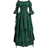 LTAKK Renaissance Dress Women Medieval Costume Victorian Dresses Peasant Gothic Fairy Witch Wedding Under Dress