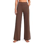 AFITNE Womens Wide Leg Yoga Pants with Pockets High Waist Stretch Dress Casual Pants Loose Lounge Sweatpants 28"/30"/32"