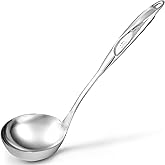 Zulay Kitchen Stainless Steel Soup Ladle - 13” Large Ladle for Soups, Stews & Sauces - Durable, Heat-Resistant, Rust-Proof & 